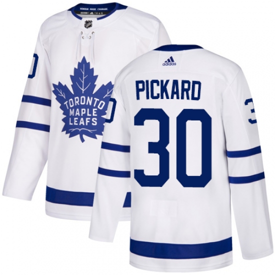 Youth Adidas Toronto Maple Leafs 30 Calvin Pickard Authentic White Away NHL Jersey