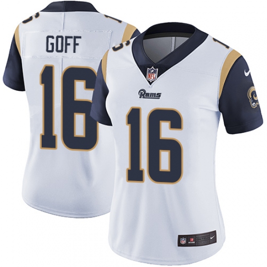 Women's Nike Los Angeles Rams 16 Jared Goff Elite White NFL Jersey