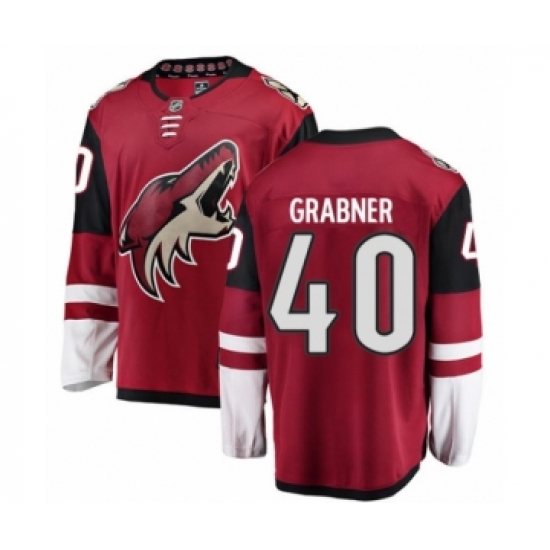 Youth Arizona Coyotes 40 Michael Grabner Authentic Burgundy Red Home Fanatics Branded Breakaway NHL Jersey