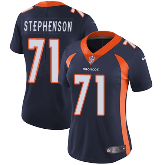 Women's Nike Denver Broncos 71 Donald Stephenson Navy Blue Alternate Vapor Untouchable Limited Player NFL Jersey