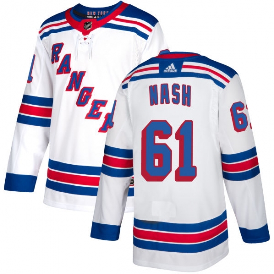 Youth Reebok New York Rangers 61 Rick Nash Authentic White Away NHL Jersey