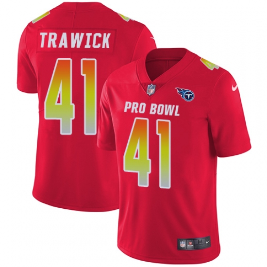 Youth Nike Tennessee Titans 41 Brynden Trawick Limited Red 2018 Pro Bowl NFL Jersey