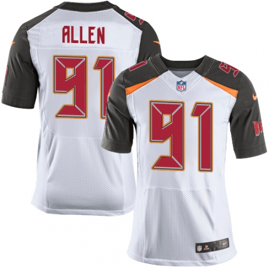 Men's Nike Tampa Bay Buccaneers 91 Beau Allen Elite White NFL Jersey