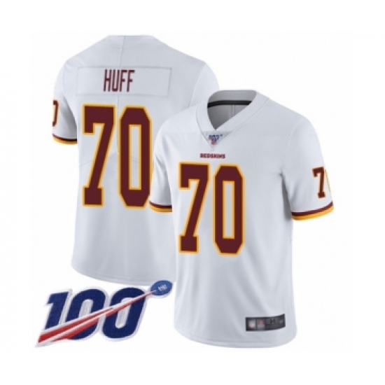 Men's Washington Redskins 70 Sam Huff White Vapor Untouchable Limited Player 100th Season Football Jersey