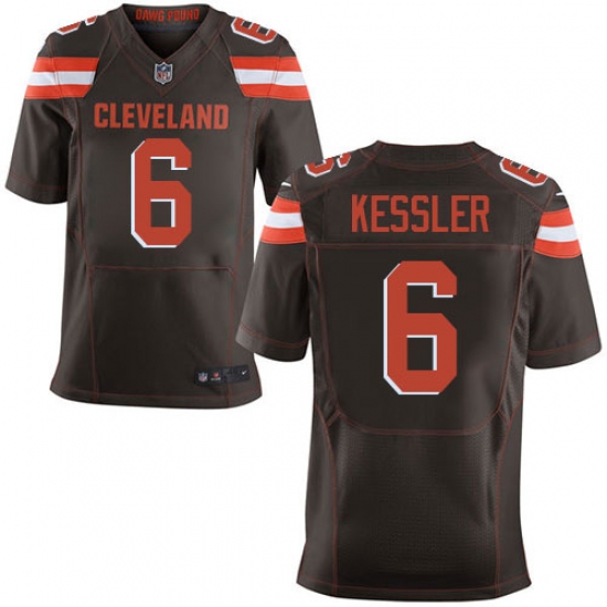 Men's Nike Cleveland Browns 6 Cody Kessler Elite Brown Team Color NFL Jersey