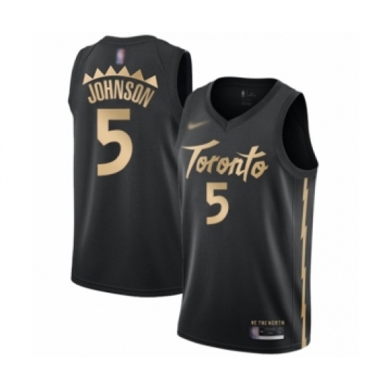 Youth Toronto Raptors 5 Stanley Johnson Swingman Black Basketball Jersey - 2019 20 City Edition