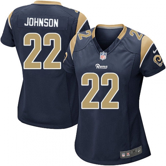 Women's Nike Los Angeles Rams 22 Trumaine Johnson Game Navy Blue Team Color NFL Jersey