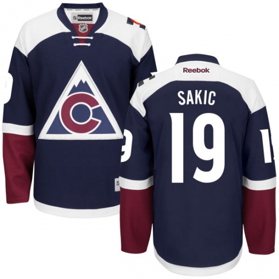 Women's Reebok Colorado Avalanche 19 Joe Sakic Premier Blue Third NHL Jersey