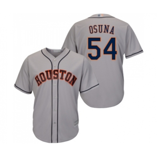 Men's Houston Astros 54 Roberto Osuna Replica Grey Road Cool Base Baseball Jersey
