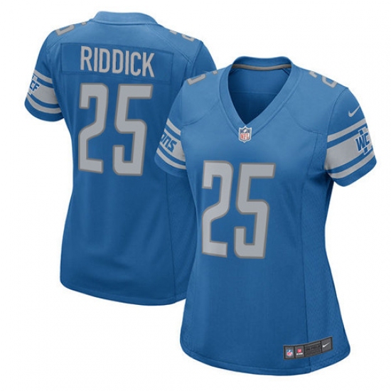 Women's Nike Detroit Lions 25 Theo Riddick Game Light Blue Team Color NFL Jersey