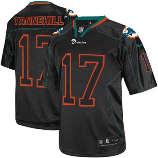 Men's Nike Miami Dolphins 17 Ryan Tannehill Elite Lights Out Black NFL Jersey