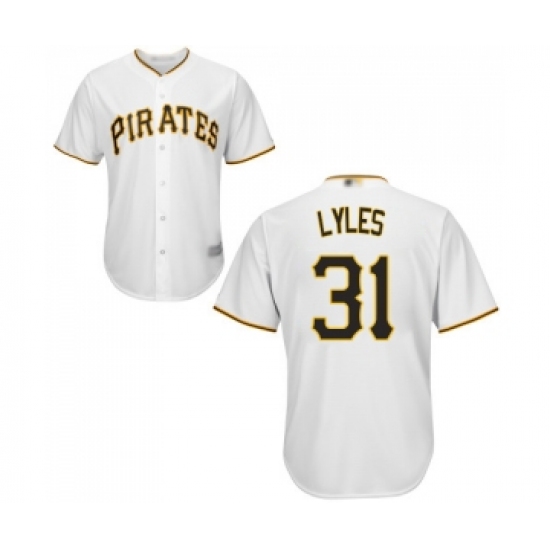 Youth Pittsburgh Pirates 31 Jordan Lyles Replica White Home Cool Base Baseball Jersey