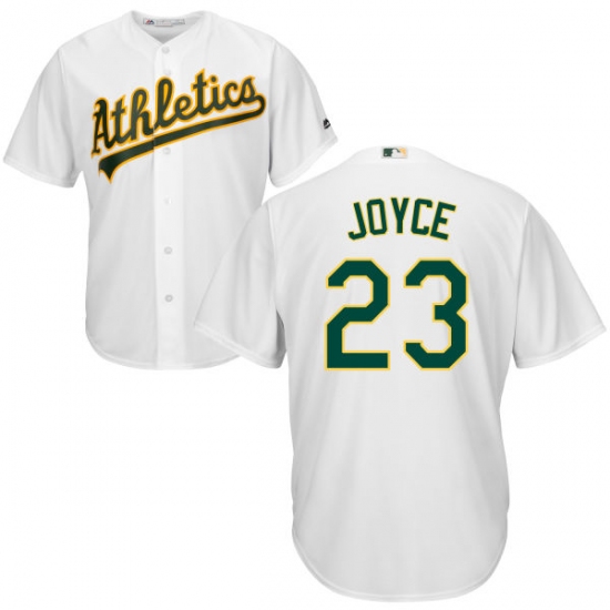 Men's Majestic Oakland Athletics 23 Matt Joyce Replica White Home Cool Base MLB Jersey