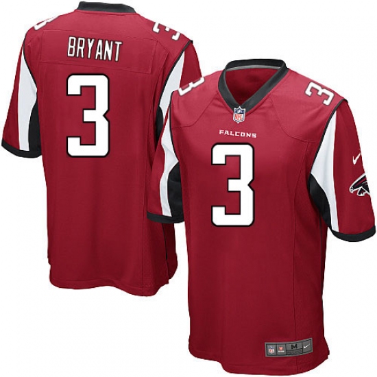 Men's Nike Atlanta Falcons 3 Matt Bryant Game Red Team Color NFL Jersey