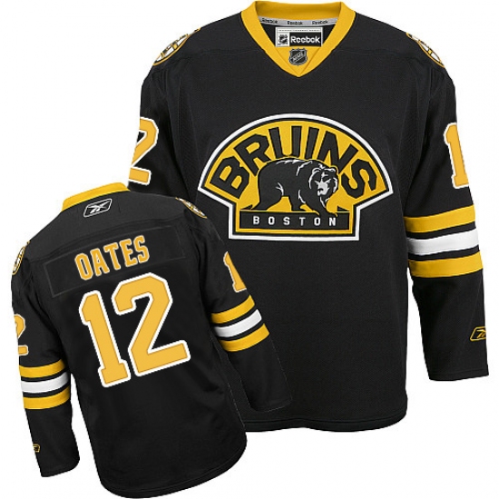 Men's Reebok Boston Bruins 12 Adam Oates Authentic Black Third NHL Jersey