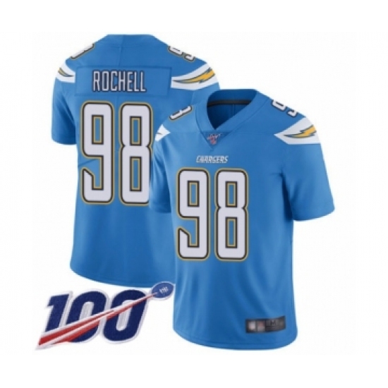 Men's Los Angeles Chargers 98 Isaac Rochell Electric Blue Alternate Vapor Untouchable Limited Player 100th Season Football Jersey