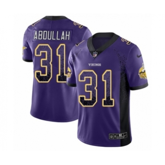 Youth Nike Minnesota Vikings 31 Ameer Abdullah Limited Purple Rush Drift Fashion NFL Jersey