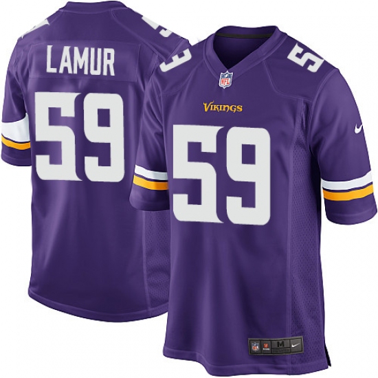 Men's Nike Minnesota Vikings 59 Emmanuel Lamur Game Purple Team Color NFL Jersey