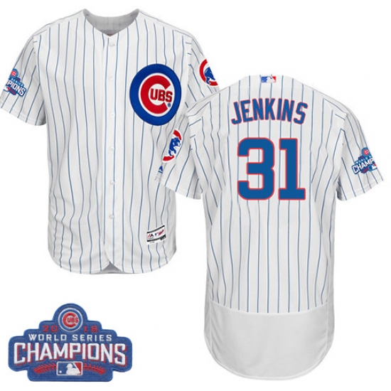 Men's Majestic Chicago Cubs 31 Fergie Jenkins White 2016 World Series Champions Flexbase Authentic Collection MLB Jersey