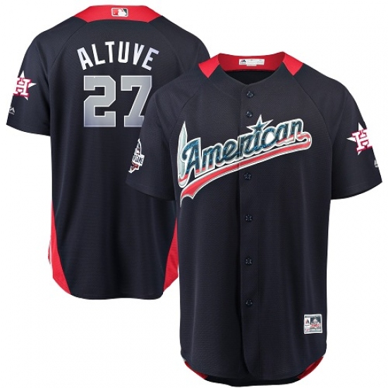 Youth Majestic Houston Astros 27 Jose Altuve Game Navy Blue American League 2018 MLB All-Star MLB Jersey