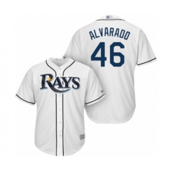 Youth Tampa Bay Rays 46 Jose Alvarado Authentic White Home Cool Base Baseball Player Jersey