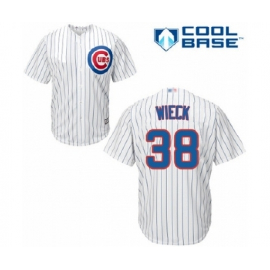 Youth Chicago Cubs 38 Brad Wieck Authentic White Home Cool Base Baseball Player Jersey