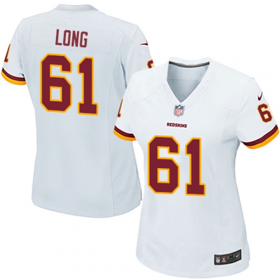 Women's Nike Washington Redskins 61 Spencer Long Game White NFL Jersey