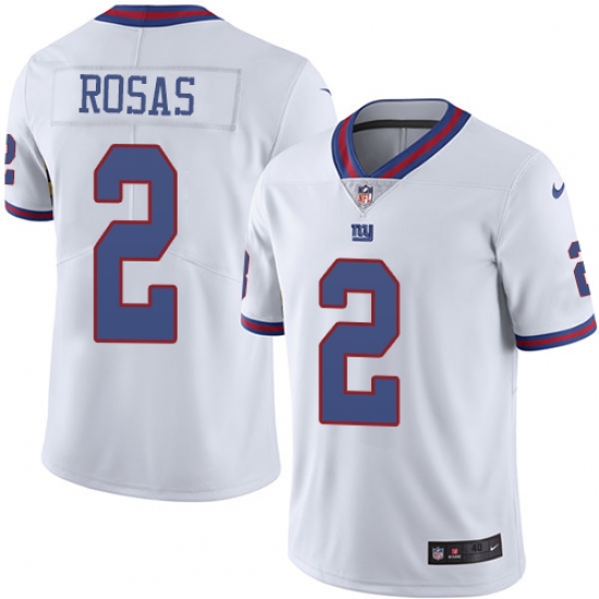 Men's Nike New York Giants 2 Aldrick Rosas Elite White Rush Vapor Untouchable NFL Jersey