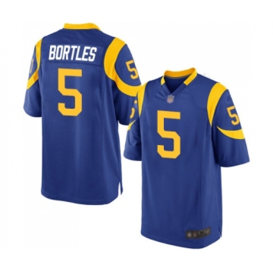 Men's Los Angeles Rams 5 Blake Bortles Game Royal Blue Alternate Football Jersey