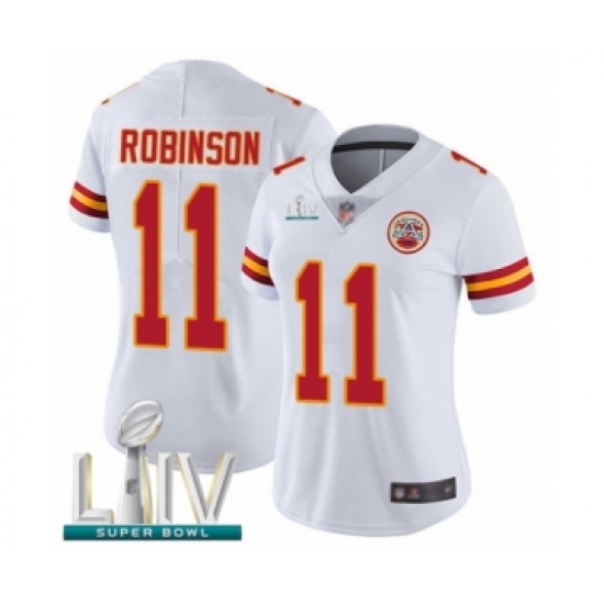 Women's Kansas City Chiefs 11 Demarcus Robinson White Vapor Untouchable Limited Player Super Bowl LIV Bound Football Jersey