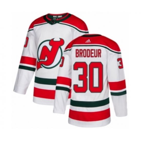 Youth Adidas New Jersey Devils 30 Martin Brodeur Authentic White Alternate NHL Jersey