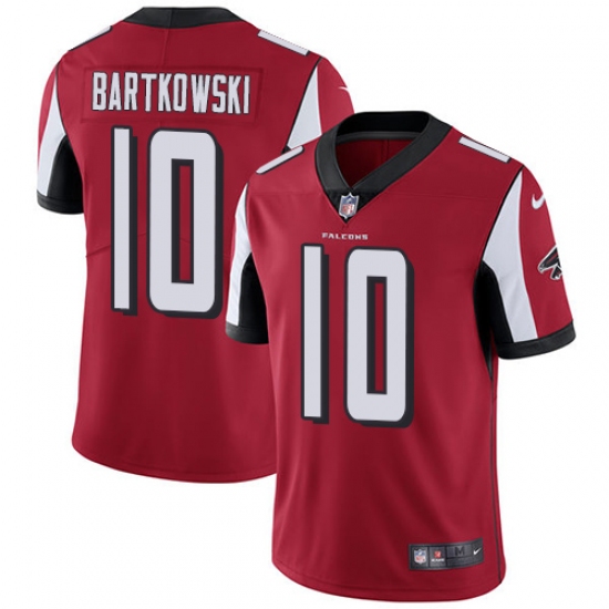 Men's Nike Atlanta Falcons 10 Steve Bartkowski Red Team Color Vapor Untouchable Limited Player NFL Jersey