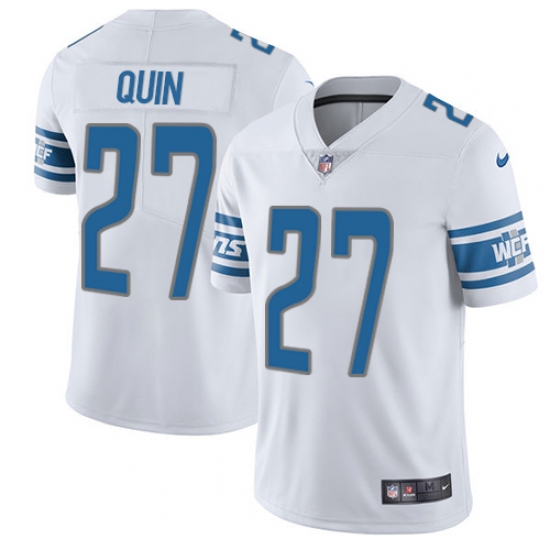 Men's Nike Detroit Lions 27 Glover Quin Elite White NFL Jersey