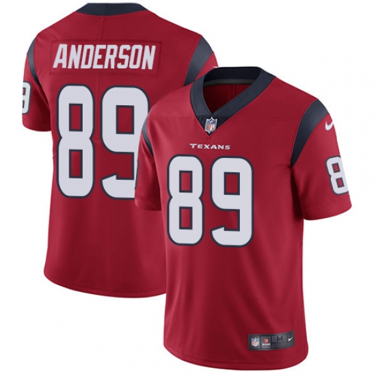 Youth Nike Houston Texans 89 Stephen Anderson Limited Red Alternate Vapor Untouchable NFL Jersey