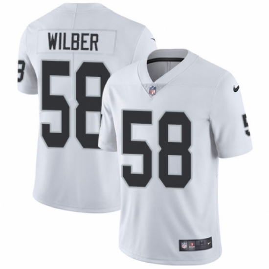 Men's Nike Oakland Raiders 58 Kyle Wilber White Vapor Untouchable Limited Player NFL Jersey
