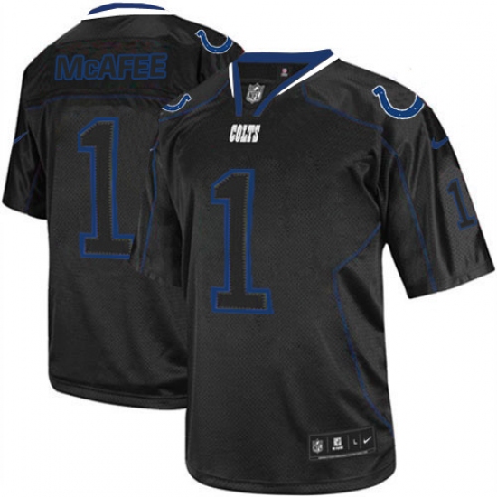 Men's Nike Indianapolis Colts 1 Pat McAfee Elite Lights Out Black NFL Jersey