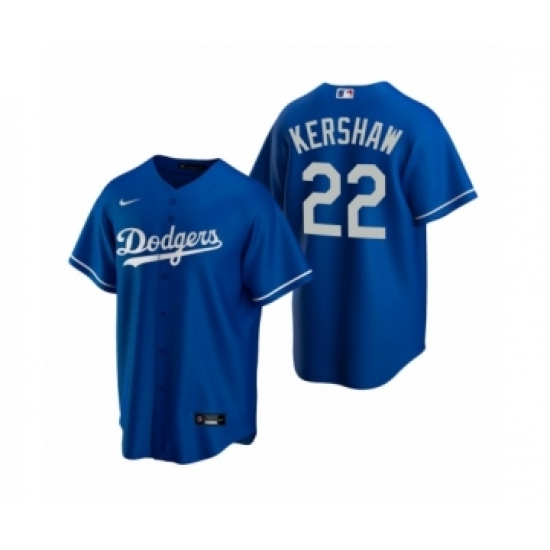 Men's Los Angeles Dodgers 22 Clayton Kershaw Nike Royal Replica Alternate Jersey