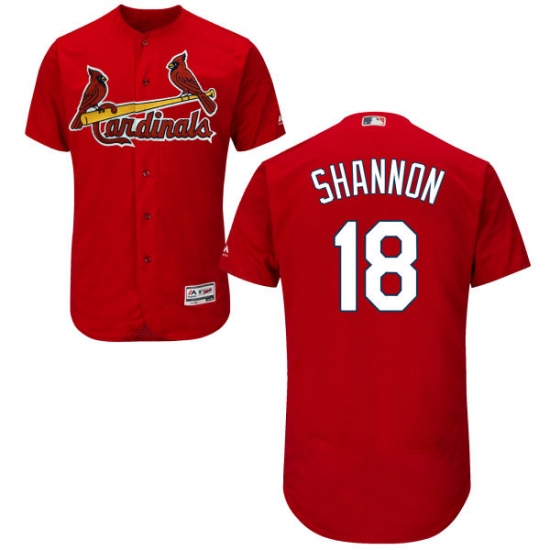 Men's Majestic St. Louis Cardinals 18 Mike Shannon Red Alternate Flex Base Authentic Collection MLB Jersey