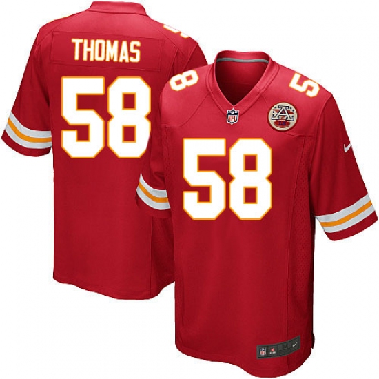 Men's Nike Kansas City Chiefs 58 Derrick Thomas Game Red Team Color NFL Jersey