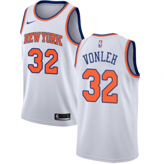 Men's Nike New York Knicks 32 Noah Vonleh Swingman White NBA Jersey - Association Edition