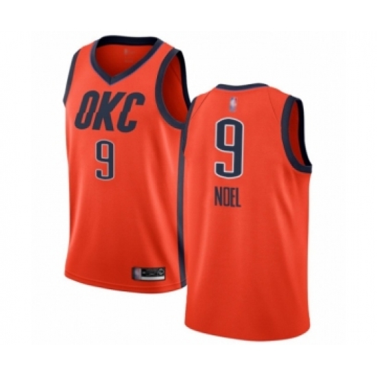 Men's Oklahoma City Thunder 9 Nerlens Noel Orange Swingman Jersey - Earned Edition