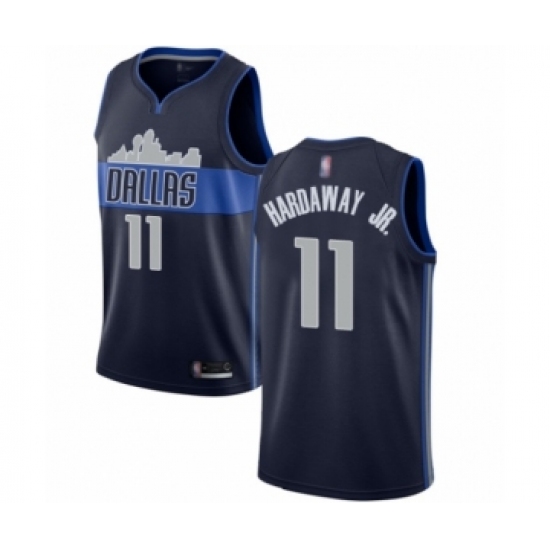 Men's Dallas Mavericks 11 Tim Hardaway Jr. Authentic Navy Blue Basketball Jersey Statement Edition