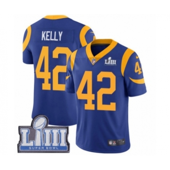 Youth Nike Los Angeles Rams 42 John Kelly Royal Blue Alternate Vapor Untouchable Limited Player Super Bowl LIII Bound NFL Jersey