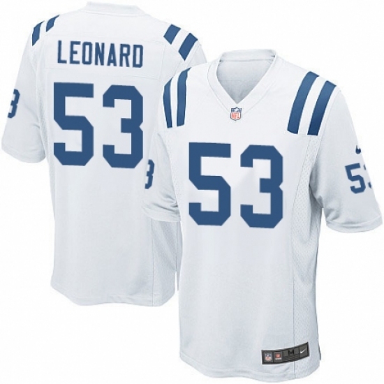 Men's Nike Indianapolis Colts 53 Darius Leonard Game White NFL Jersey