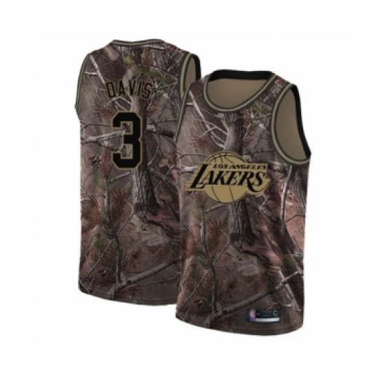 Men's Los Angeles Lakers 3 Anthony Davis Swingman Camo Realtree Collection Basketball Jersey