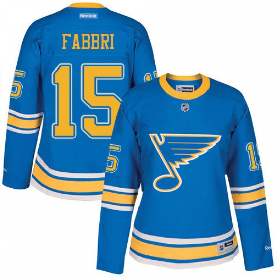 Women's Reebok St. Louis Blues 15 Robby Fabbri Authentic Blue 2017 Winter Classic NHL Jersey