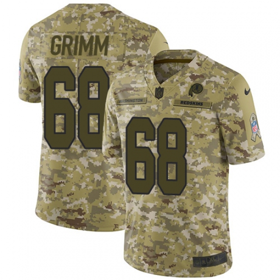 Youth Nike Washington Redskins 68 Russ Grimm Limited Camo 2018 Salute to Service NFL Jersey