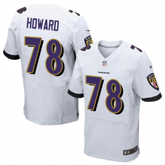 Men's Nike Baltimore Ravens 78 Austin Howard Elite White NFL Jersey