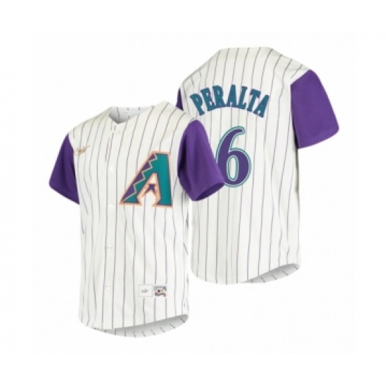 Men's Arizona Diamondbacks 6 David Peralta Nike Cream 2020 Cooperstown Collection Alternate Jersey