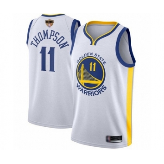 Women's Golden State Warriors 11 Klay Thompson Swingman White 2019 Basketball Finals Bound Basketball Jersey - Association Edition